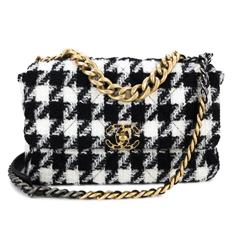 chanel black white flap bag